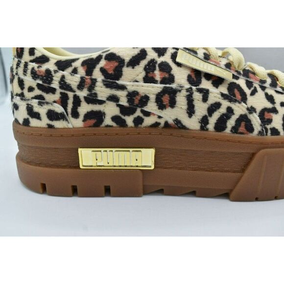 Puma Womens Size 7 Mayze SE Gold Leopard Platform Fashion Sneakers 382910 01 - Picture 6 of 10